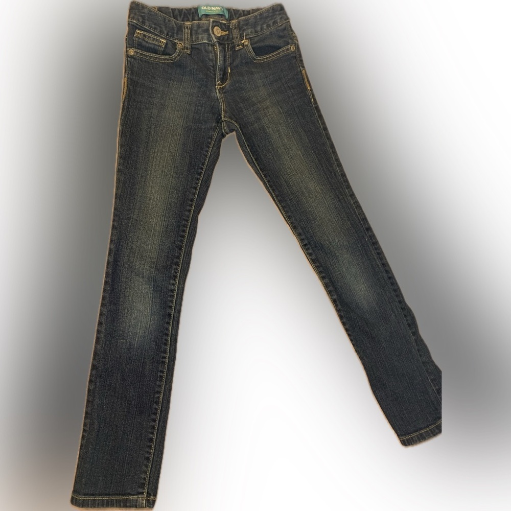 Old Navy Girls Size 8 Adjustable Waist Dark Wash  Skinny Jeans School Clothes